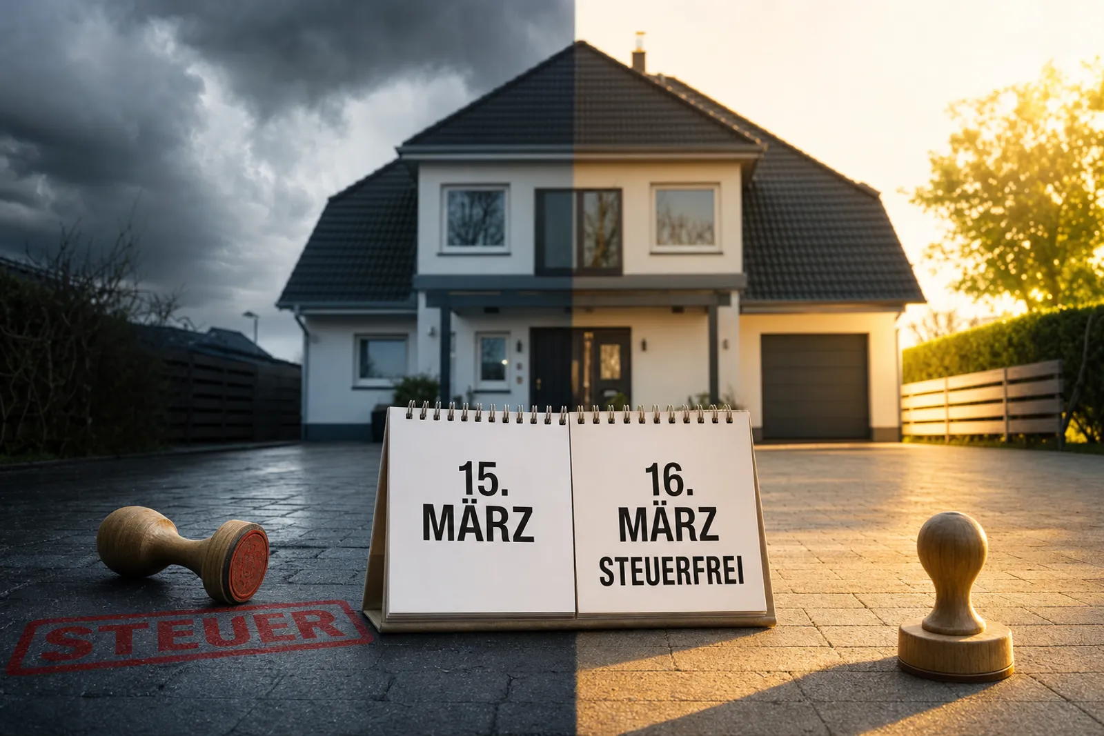 Haus- und Stadtbild mit Steuervorbehalt, Spekulationssteuer Immobilien im Fokus (Keyword integriert)